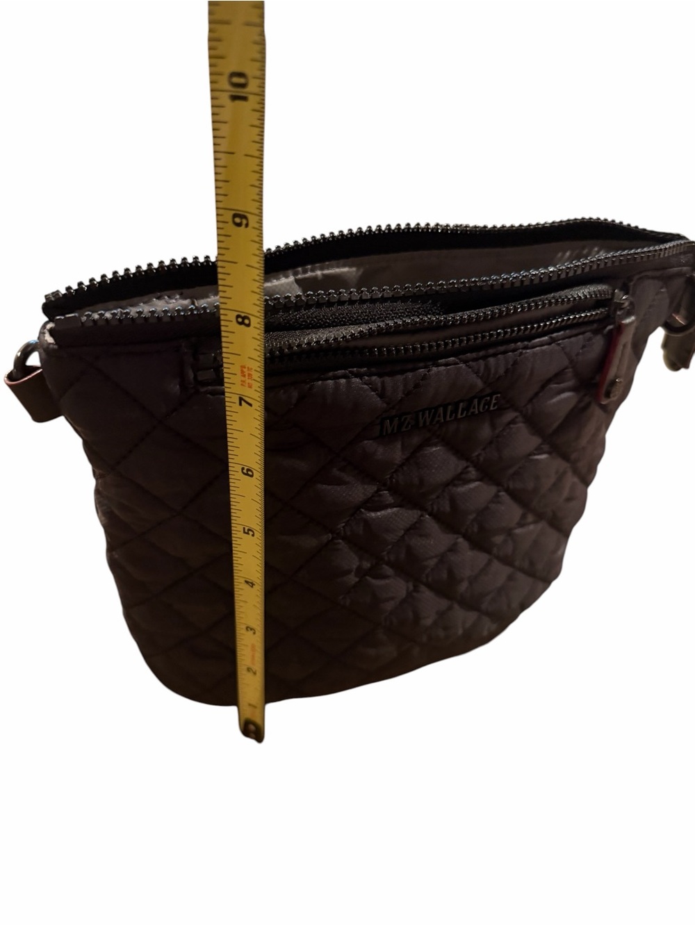 MZ Wallace Metro Scout Quilted Crossbody Bag - Black w/Red Accent Detail - Picture 8 of 9